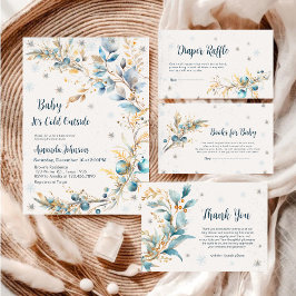 Cartão De Informações Bebê de Inverno Está Frio Lá Fora Sorteio de Frald