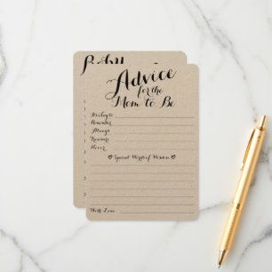 Cartão De Informações Bebê deseja conselhos e previsões com placa dupla