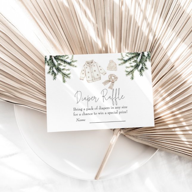 Cartão De Informações Bebê É Frio Fora da Fralda Raffle (Criador carregado)