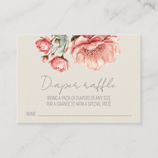 Cartão De Informações Bebê em Bloom WildFlower Lilac Chá de fraldas (Frente)