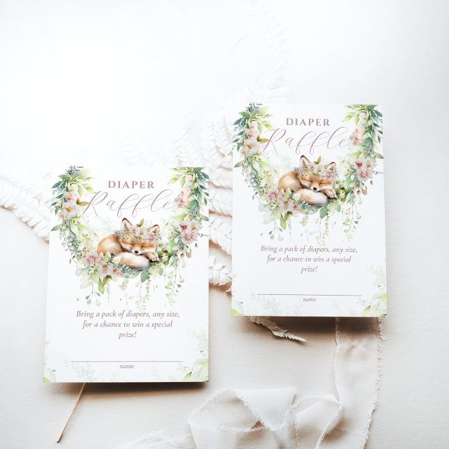 Cartão De Informações Bebê em Bloom Woodland Chá de fraldas Floral Frald (Criador carregado)