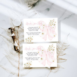 Cartão De Informações Bebê em Flor Margarida Arco Rosa Menina Chá de Beb