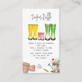 Cartão De Informações Bebê Em Jardinagem Rosa De Sangue Bota Fralda Raff