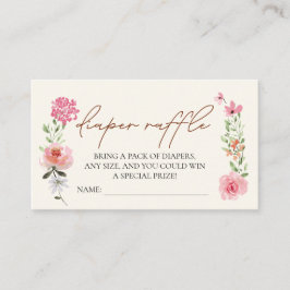 Cartão De Informações Bebê em rifa de fralda de Flor com Flor