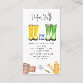 Cartão De Informações Bebê Em Sangue Blue Gardening Boots Fralda Raffle