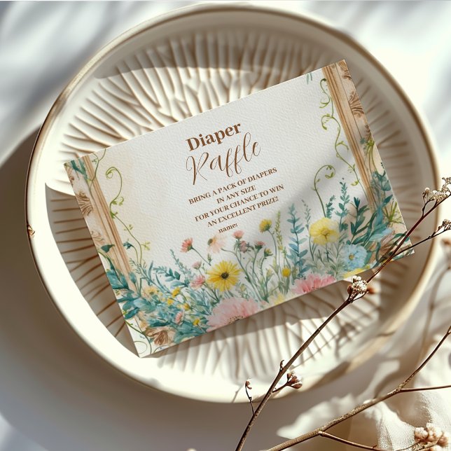 Cartão De Informações Bebê Em Sangue Blush E Primavera Teal Raffle (Criador carregado)