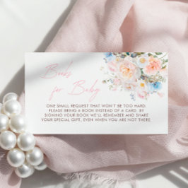 Cartão De Informações Bebê em Sangue Livros Rosa Floral para Bebê