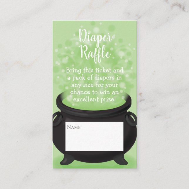 Cartão De Informações Bebê está criando Chá de bruxas no dia das bruxas (Frente)