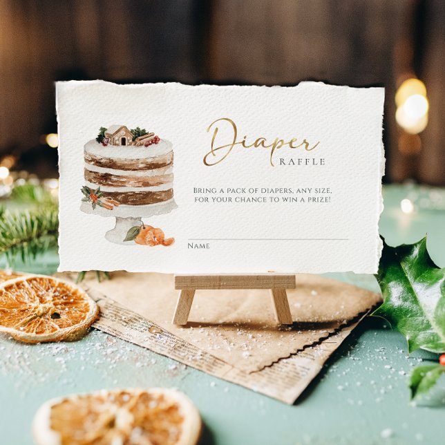 Cartão De Informações Bebê Está Frio Fora da Fralda de Natal Raffle (Criador carregado)