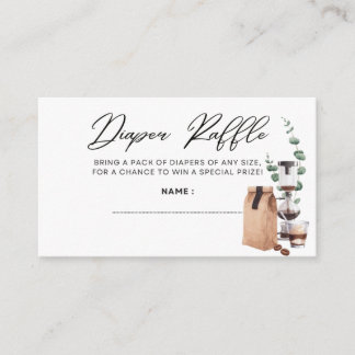 Cartão De Informações Bebê está se preparando - Fralda Raffle - Preto