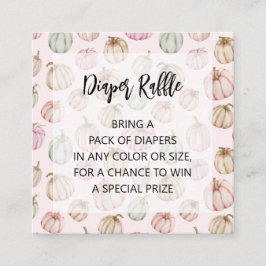 Cartão De Informações Bebê-Fralda-Bebê-Abóboras Rosa Raffle