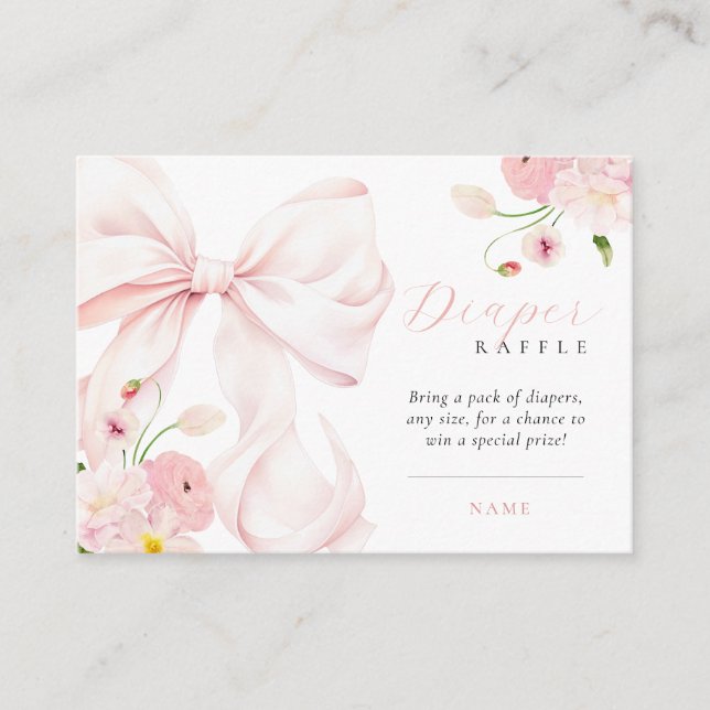 Cartão De Informações Bebê na Fralda de Sangue Raffle (Frente)