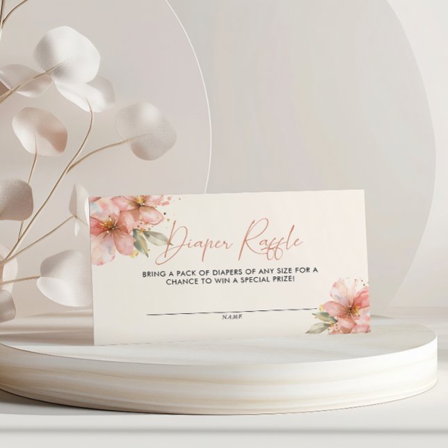 Cartão De Informações Bebê na Fralda de Sangue Raffle Chá de fraldas Flo (Criador carregado)