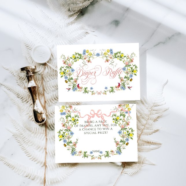 Cartão De Informações Bebê no Bloom Arco Rosa Chá de fraldas (Criador carregado)