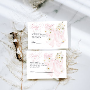 Cartão De Informações Bebê no Bloom Daisy Pink Arco Chá de fraldas Rapar