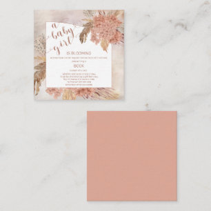 Cartão De Informações Bebê no Bloom Pampas Grass Hydrangea Book Request