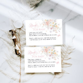 Cartão De Informações Bebê no Chá de fraldas da borboleta de flores selv