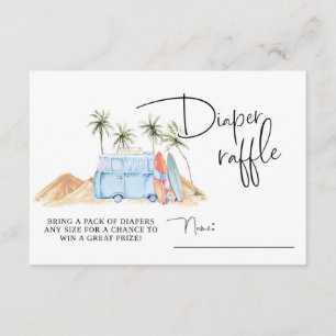 Cartão De Informações Bebê no Conselho, Chá de fraldas de Verão, Chá de