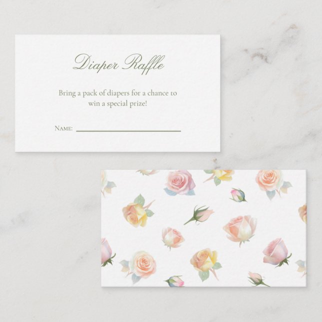 Cartão De Informações Bebê no título de Fralda de Sangue Raffle (Frente/Verso)