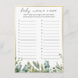 Cartão De Informações Bebê Race Bebê Jogo de Chá de fraldas