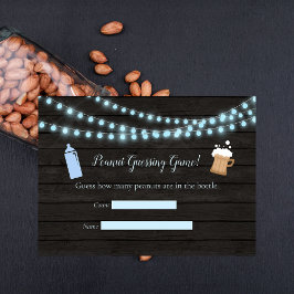 Cartão De Informações Bebê Revolta Azul Adivinhação Chá de fraldas do Jo