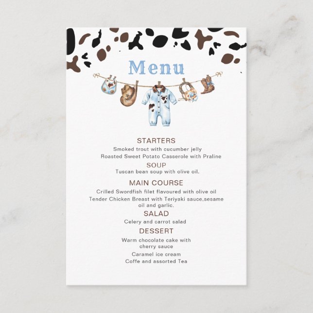 Cartão De Informações Bebê-rodeio elegante com aquarela (Frente)