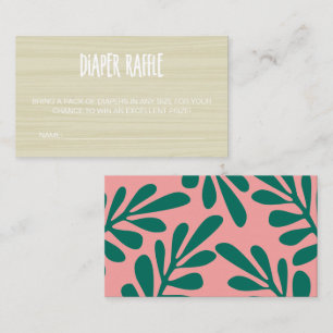 Cartão De Informações Bebê Rosa Tropical No Conselho Fralda Raffle