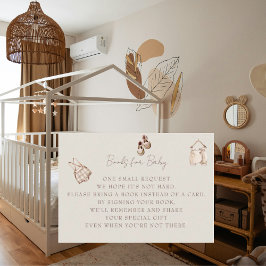 Cartão De Informações Bebê Roupas Cream Chás Livros para Bebê