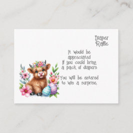 Cartão De Informações Bebê Rústico Cute Highland Vaca fralda Bebê