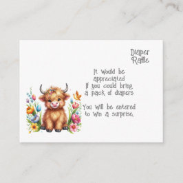 Cartão De Informações Bebê Rústico Cute Highland Vaca fralda Bebê