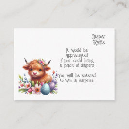 Cartão De Informações Bebê Rústico Cute Highland Vaca fralda Bebê