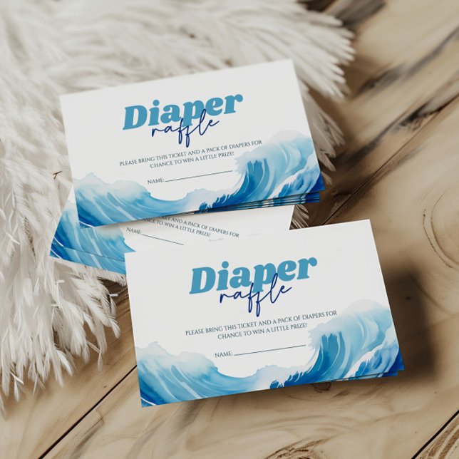 Cartão De Informações Bebê sobre Fralda Chá de fraldas Raffle (Criador carregado)