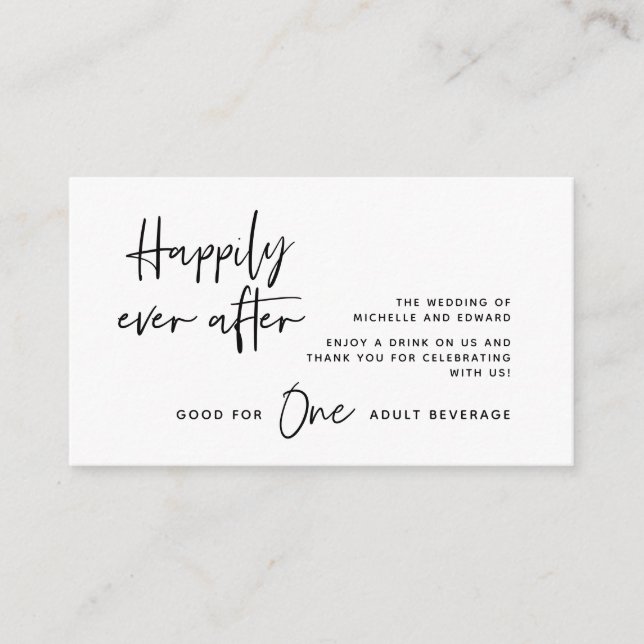 Cartão De Informações Beber Tíquete, Bebida Adulta, Felizmente Depois (Frente)