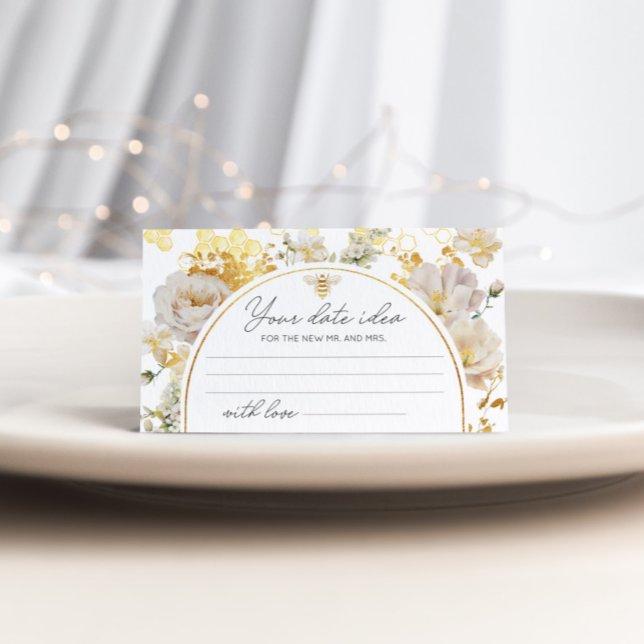 Cartão De Informações Bee Floral Ideias noturnas. Data jar (Criador carregado)