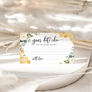 Cartão De Informações Bee Floral Ideias noturnas. Data jar