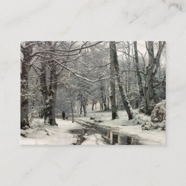 Cartão De Informações Beech Forest, Winter by Anders Andersen-Lundby (Frente)