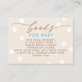 Cartão De Informações Beige and Blue Books For Baby Request