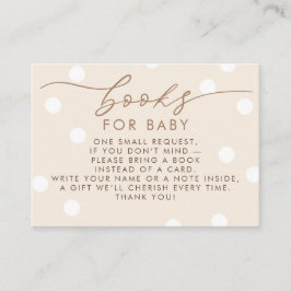Cartão De Informações Beige and White Books For Baby Request