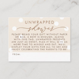 Cartão De Informações Beige and White Unwrapped Shower