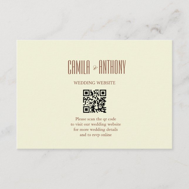 Cartão De Informações Beige Brown (Frente)