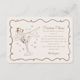 Cartão De Informações Beige Cocktails e Paneques de Cowgirl Insira
