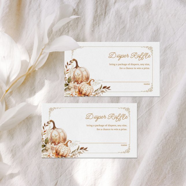 Cartão De Informações Beige Pumpkin Gênero Fralda Neutra Raffle (Criador carregado)