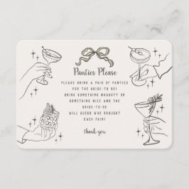 Cartão De Informações Beige Retro Partes do Cocktail Por Favor Inserir
