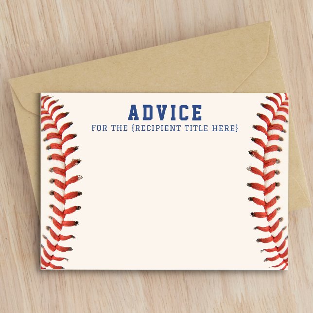 Cartão De Informações Beisebol Softball - Conselho Esportivo (Baseball Softball Sports Advice Enclosure Card
)