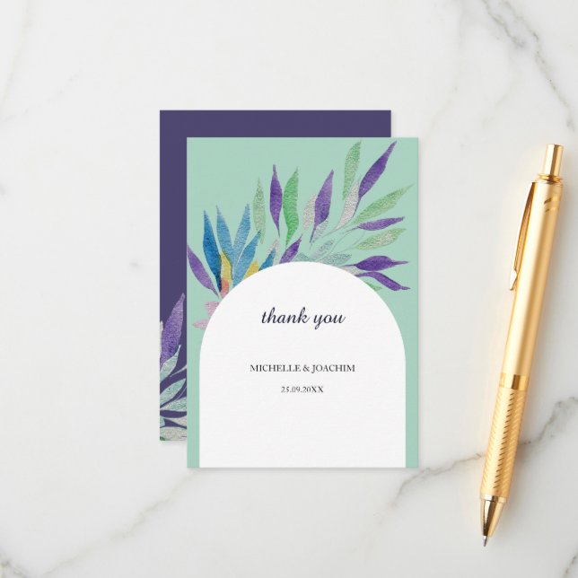 Cartão De Informações Bela Bela Arte Floral De Aquarela (Frente/Verso In Situ)