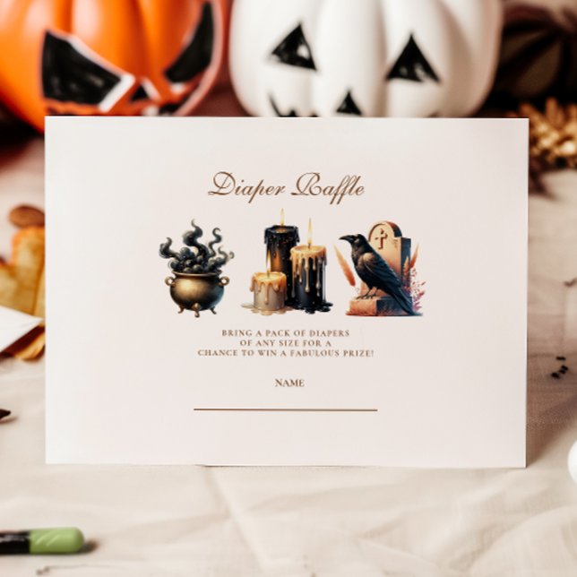Cartão De Informações Bela fralda de Boo do Halloween Gótica Raffle (Criador carregado)
