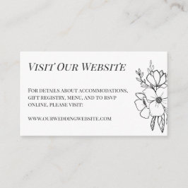 Cartão De Informações Belas Flores Brancas Detalhes Do Casamento