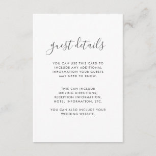 Cartão De Informações Belas informações sobre casamentos de roxo mole