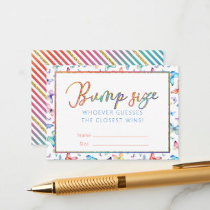 Cartão De Informações Belly Bump Chá de fraldas Adivinhando Atividade do