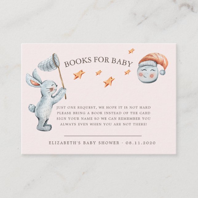 Cartão De Informações Belo Coelho Estrelas Fralda Arco-Íris Raffle (Frente)